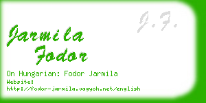 jarmila fodor business card